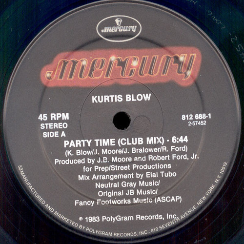 Kurtis Blow - Party Time - Mercury - 812 688-1 - 12" 1467167818