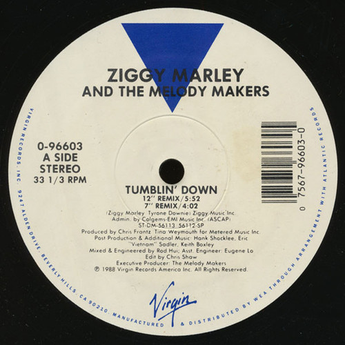 Ziggy Marley And The Melody Makers - Tumblin' Down - Virgin - 0-96603 - 12" 1467169129