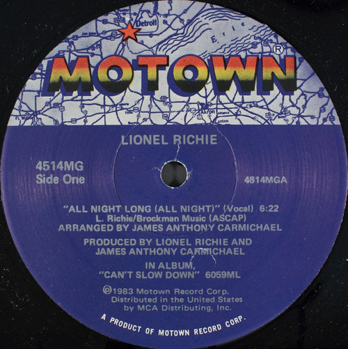 Lionel Richie - All Night Long (All Night) - Motown - 4514MG - 12", Single 1473313021