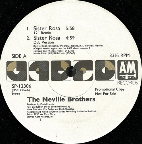 The Neville Brothers - Sister Rosa - A&M Records - SP-12306 - 12", Single, Promo 1488186916