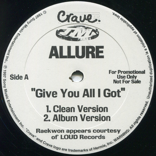 Allure (3) - Give You All I Got (12", Promo)