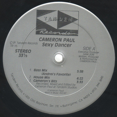 Cameron Paul - Sexy Dancer - Tandem Records - TR-15 - 12" 1513635214