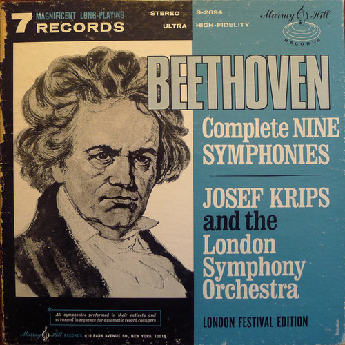 Beethoven* : Josef Krips, London Symphony Orchestra* - Complete Nine Symphonies (7xLP, Aut + Box)