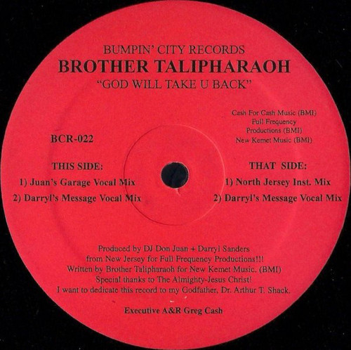 Brother Talipharaoh - God Will Take U Back (12")