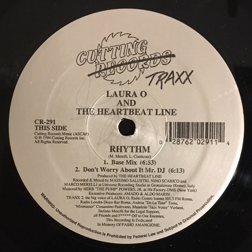 Laura O And The Heartbeat Line - Rhythm - Cutting Traxx - CR-291 - 12" 1539867022