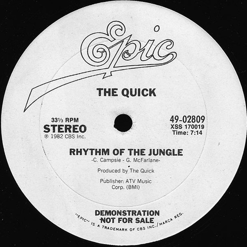 The Quick - Rhythm Of The Jungle - Epic - 49-02809 - 12", Promo 1560675760