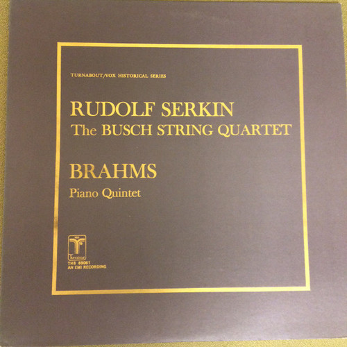 Brahms*, Rudolf Serkin, The Busch String Quartet* - Piano Quintet (LP, Album)