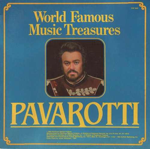 Luciano Pavarotti - World Famous Music Treasures - PolyGram Special Projects - PSP 5002 - LP, Comp 1590411262