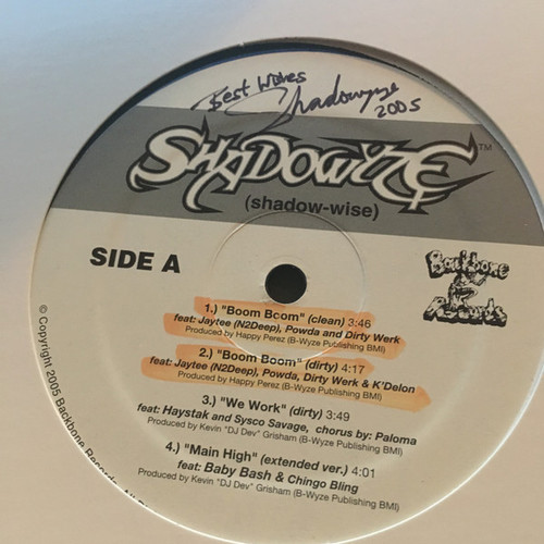 Shadowyze - Shadowyze - Back Bone Records (2) - none - 12", EP 1598611339