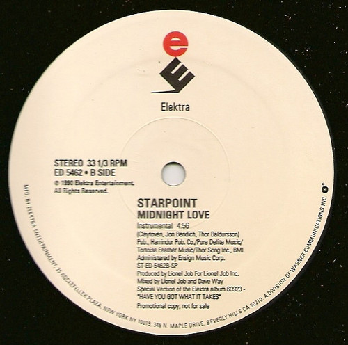 Starpoint - Midnight Love (12", Promo)