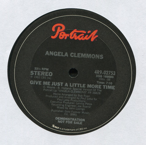 Angela Clemmons - Give Me Just A Little More Time (12", Promo)