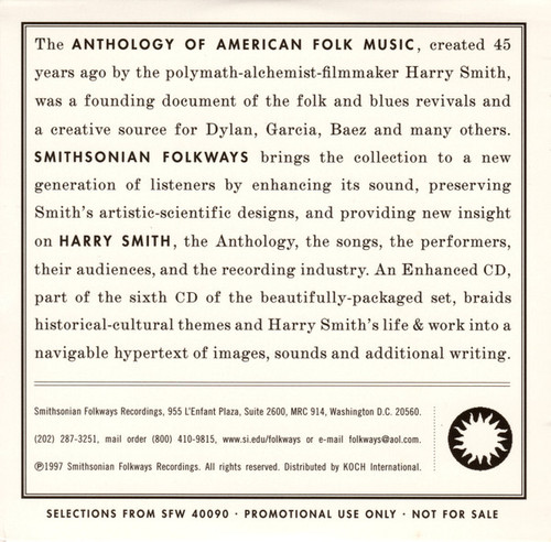 Harry Smith - Selections From SFW 40090: Anthology Of American Folk Music - Smithsonian Folkways - none - CD, Comp, Promo, Smplr 1632275602
