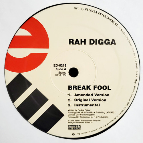 Rah Digga - Break Fool - Elektra - ED-6219 - 12", Single 1644920578