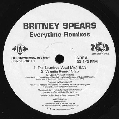 Britney Spears - Everytime (Remixes) - Jive - JDAB-62487-1 - 12", Promo 1645401985