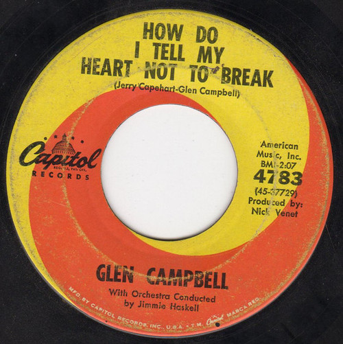 Glen Campbell - Too Late To Worry--Too Blue To Cry (7", Single)