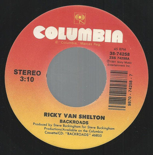 Ricky Van Shelton - Backroads / Call Me Up - Columbia - 38-74258 - 7", Single 1712898772