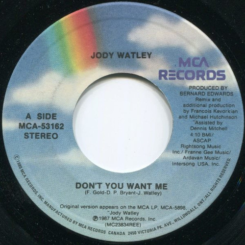 Jody Watley - Don't You Want Me - MCA Records - MCA-53162 - 7", Single 1712872039