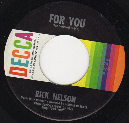 Ricky Nelson (2) - For You / That's All She Wrote - Decca - 31574 - 7", Single, Pin 1714011820