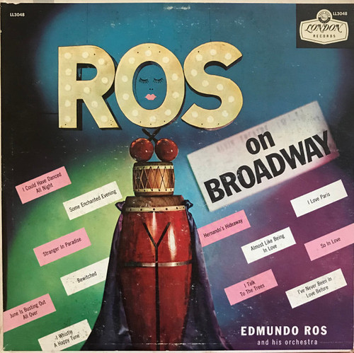 Edmundo Ros & His Orchestra - Ros On Broadway - London Records - LL3048 - LP, Album 1745419726