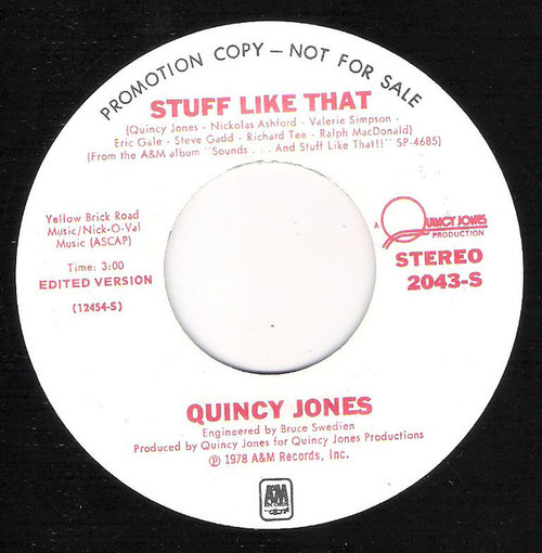 Quincy Jones - Stuff Like That (7", Mono, Promo)