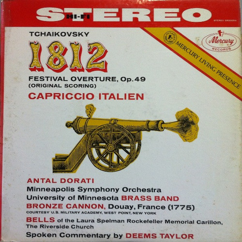 Minneapolis Symphony Orchestra, University Of Minnesota Brass Band, Pyotr Ilyich Tchaikovsky - 1812 Festival Overture Op. 49 / Capriccio Italien - Mercury, Mercury Living Presence - SR90054 - LP, Album 1756122667