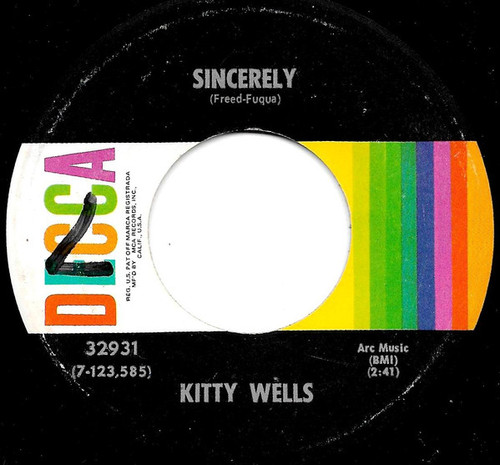 Kitty Wells - Sincerely - Decca - 32931 - 7", Single 1761601384