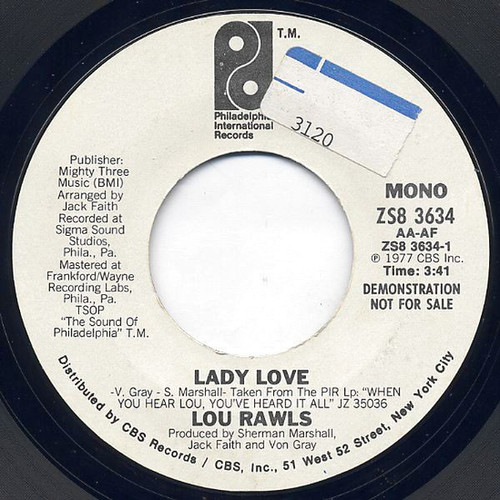 Lou Rawls - Lady Love (7", Mono, Promo)