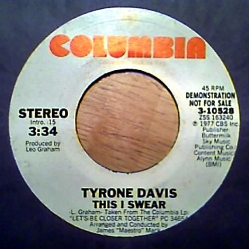 Tyrone Davis - This I Swear (7", Mono, Promo)