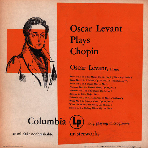 Oscar Levant - Oscar Levant Plays Chopin - Columbia Masterworks - ML 4147 - LP 1761750856
