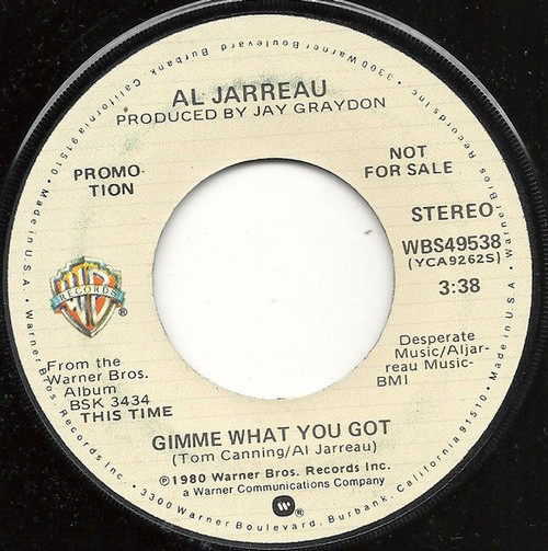 Al Jarreau - Gimme What You Got - Warner Bros. Records - WBS49538 - 7", Single, Mono, Promo 1761781354