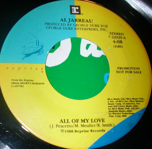 Al Jarreau - All Of My Love - Reprise Records - 7-22929-DJ - 7", Promo 1761794506