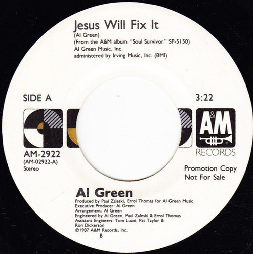 Al Green - Jesus Will Fix It (7", Promo)