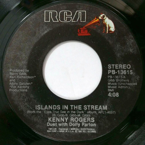 Kenny Rogers Duet With Dolly Parton - Islands In The Stream (7", Single, RE, Styrene, She)