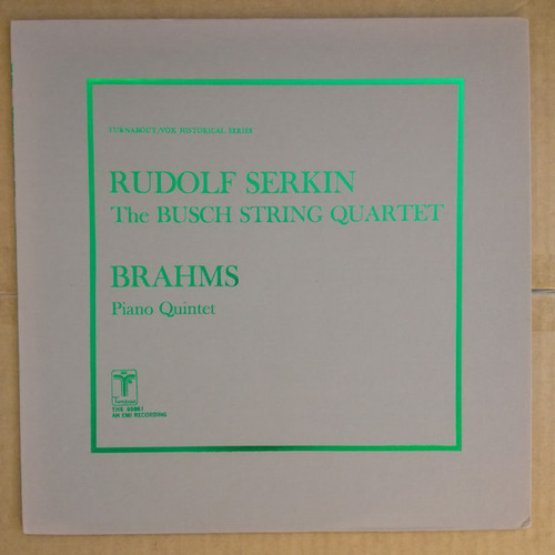 Johannes Brahms, Rudolf Serkin, The Busch Quartet - Piano Quintet - Turnabout - THS 65061 - LP, Album 1765926436