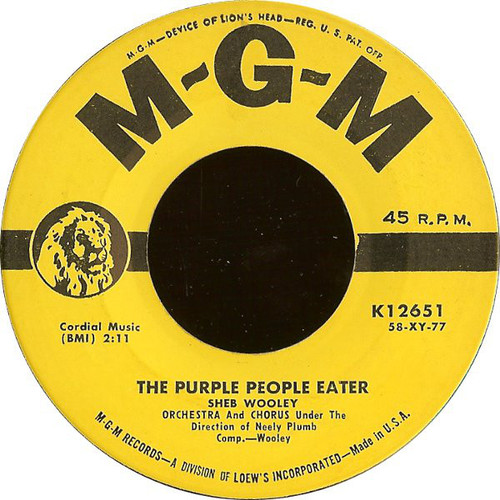 Sheb Wooley - The Purple People Eater (7", Single, MGM)