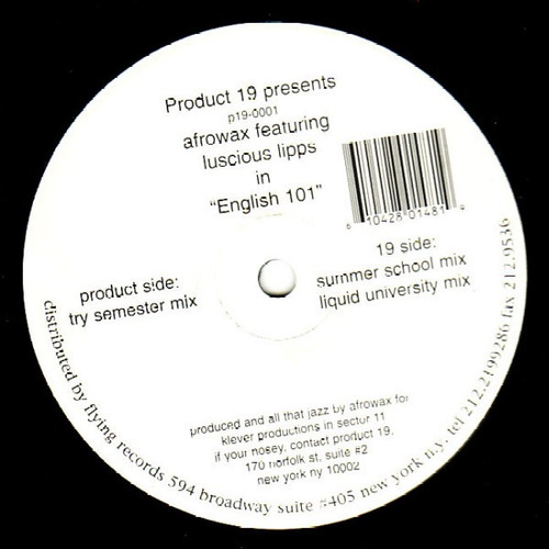 Afrowax - English 101 - Product 19 Records - P19-0001 - 12" 1800916198