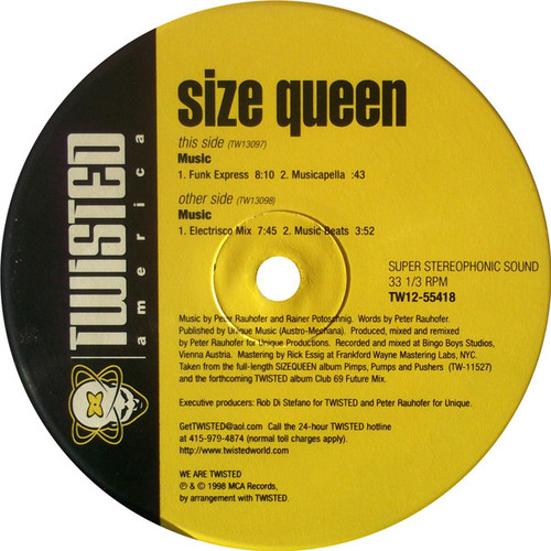 Size Queen - Music - Twisted America Records - TW12-55418 - 12" 1803394501