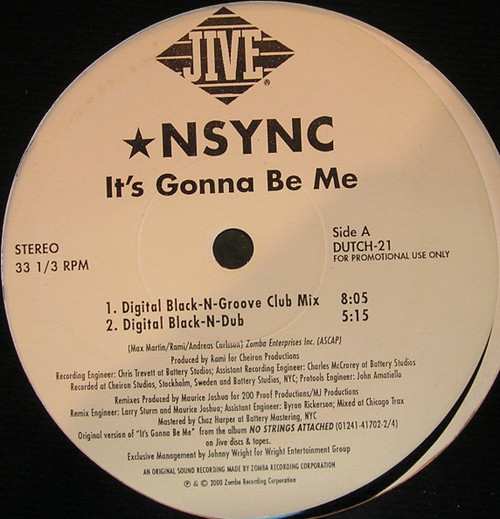 *NSYNC - It's Gonna Be Me (12", Promo)