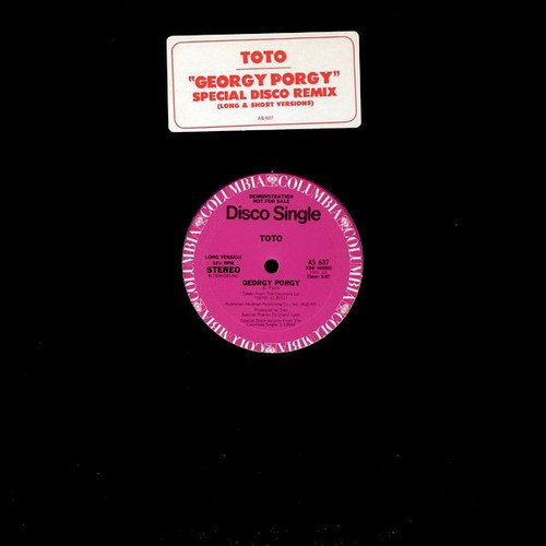 Toto - Georgy Porgy (Special Disco Remix) (12", Single, Promo)