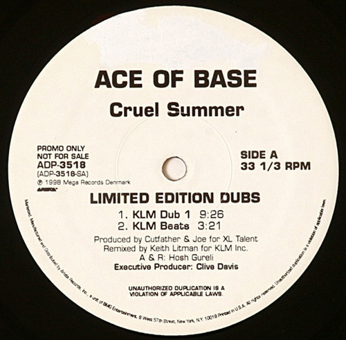 Ace Of Base - Cruel Summer (Limited Edition Dubs) (12", Promo)
