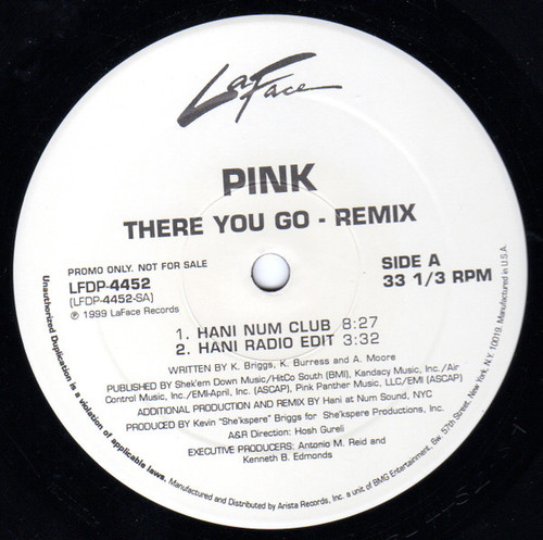 P!NK - There You Go (Remix) - LaFace Records - LFDP-4452 - 12", Promo 1808029627