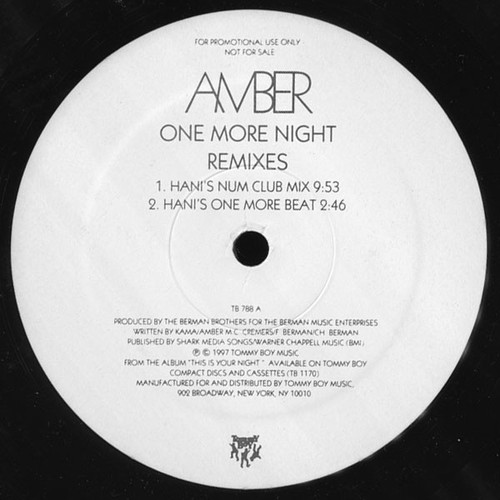 Amber - One More Night (Remixes) - Tommy Boy - TB 788 - 12", Promo 1808001988