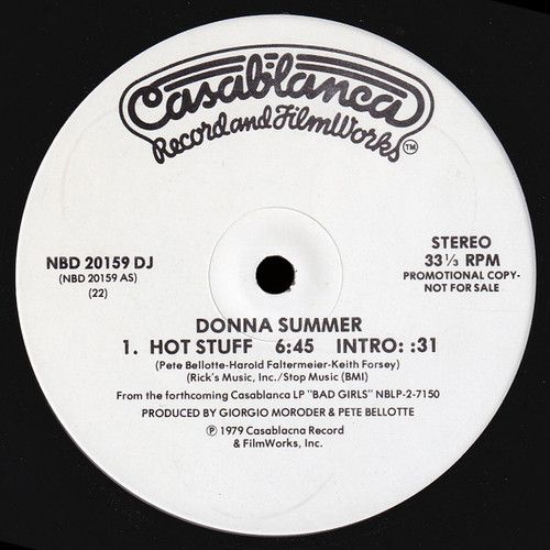 Donna Summer - Hot Stuff (12", S/Sided, Promo)