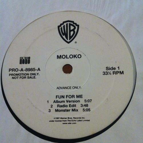 Moloko - Fun For Me - Warner Bros. Records - PRO-A-8985-A - 12", Single, Promo 1800851152