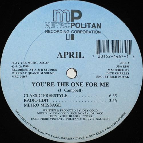 April (2) - You're The One For Me (12", Blu)