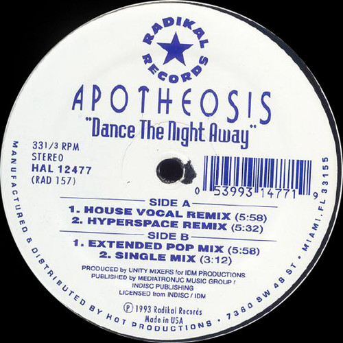 Apotheosis - Dance The Night Away (12")