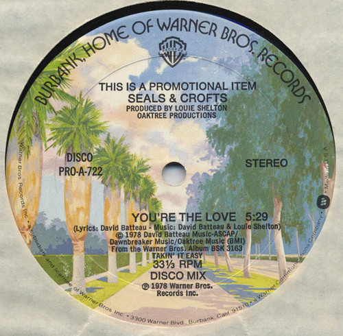 Seals & Crofts - You're The Love (12", Promo)