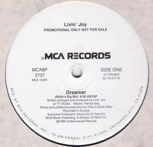 Livin' Joy - Dreamer - MCA Records - MCA8P 3737 - 12", Promo 1799154022