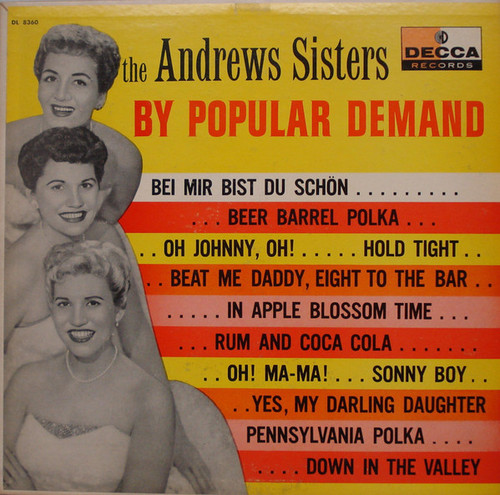 The Andrews Sisters - By Popular Demand - Decca - DL 8360 - LP, Comp, Mono, RP 1830567940