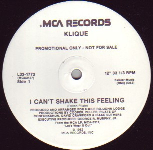 Klique - I Can't Shake This Feeling (12", Promo)
